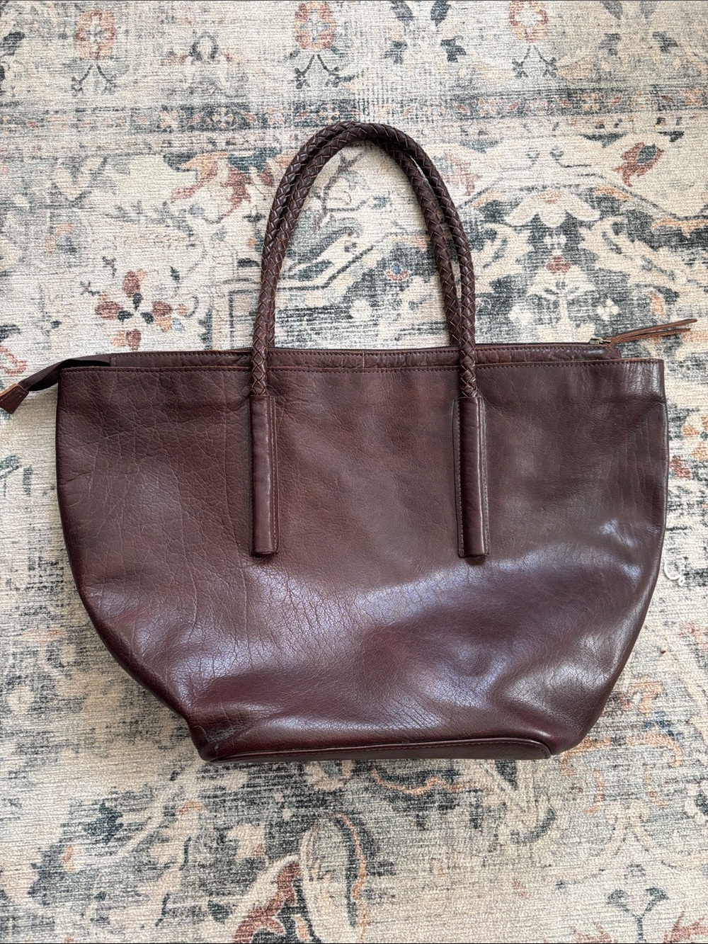 Noonday collection chocolate brown 100% leather bag